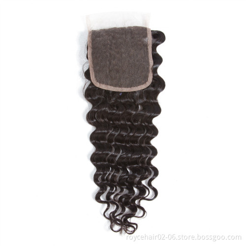 4x4 5x5 6x6 7x7 HD Thin Skin Transparent Swiss Silk Base Middle Part Three Part Straight Curly Top Lace Closure with Bundles